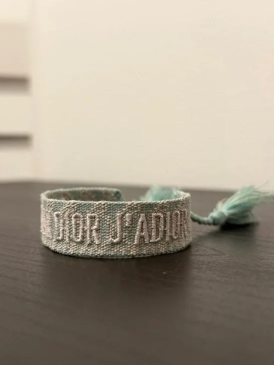 Christian Dior J’adior Green and white flower partern cotton woven adjustable - Picture 3 of 6